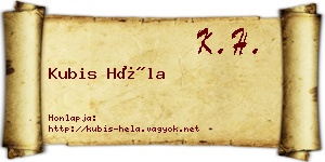 Kubis Héla névjegykártya